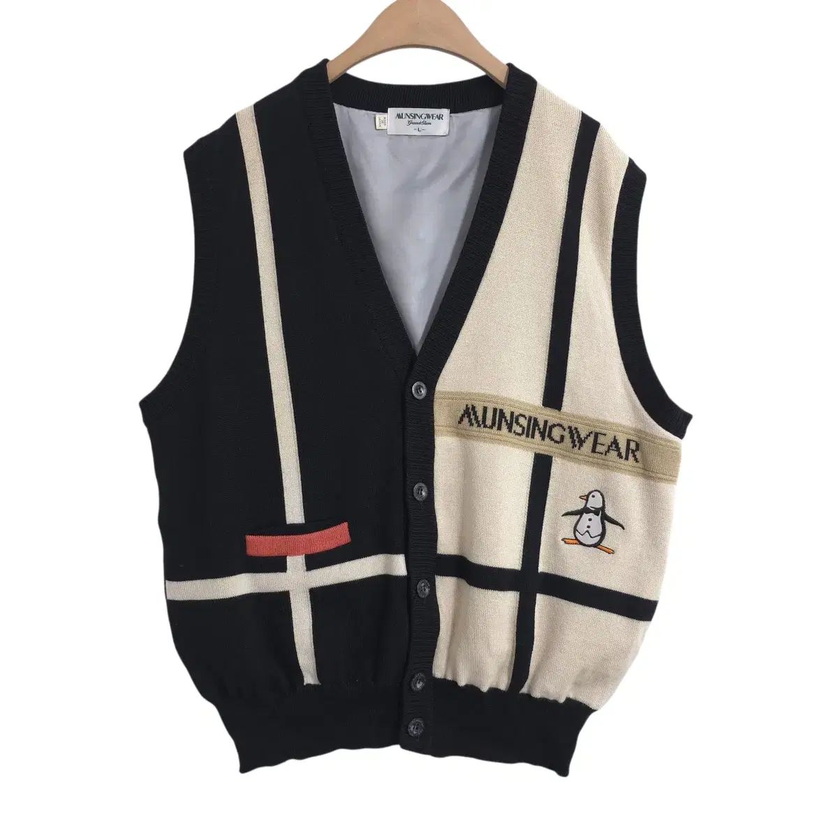 マンシングウェア ゴルフ メンズ ピュアウール ボタン 防風 冬 ベスト 100