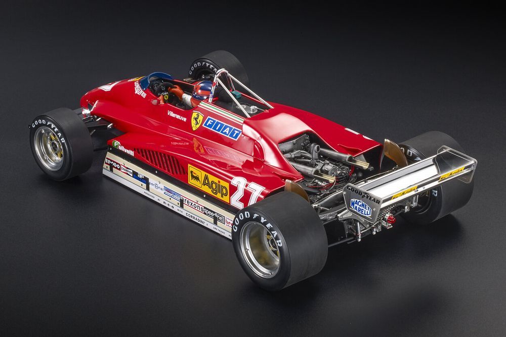 FERRARIフェラーリ - F 1 126 C 2 N 27 BELGIUM ZOLDER GP LAST フィギュア付き 1982 GILLES RED Replicas 12 ミニカー