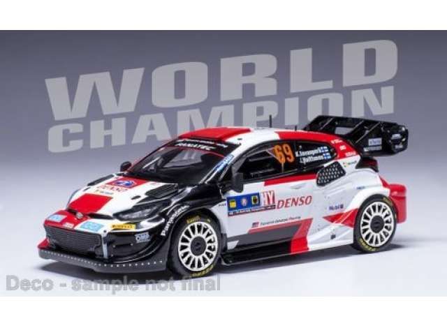2025 Toyota GR Yaris Rally 1 Hybrid 69 K.ロバンペラ J.ハルトゥネン ラリーWM セントラルヨーロピアンラリー ワールドチャンピオン ホワイト レッド ブラック IXO 43 ミニカー