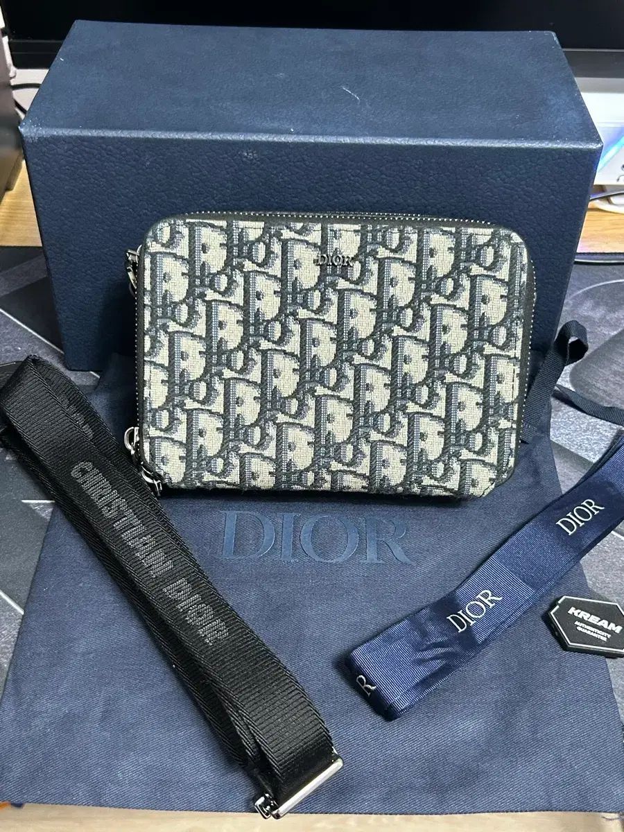 級 フルセット Dior ストラップ オブリーク メッセンジャーバッグ ベージュ