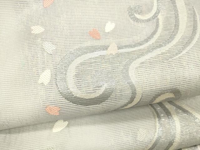  平和屋着物 夏物 つけ帯 流水花文 銀糸 正絹 cm 付け帯 作り帯 帯