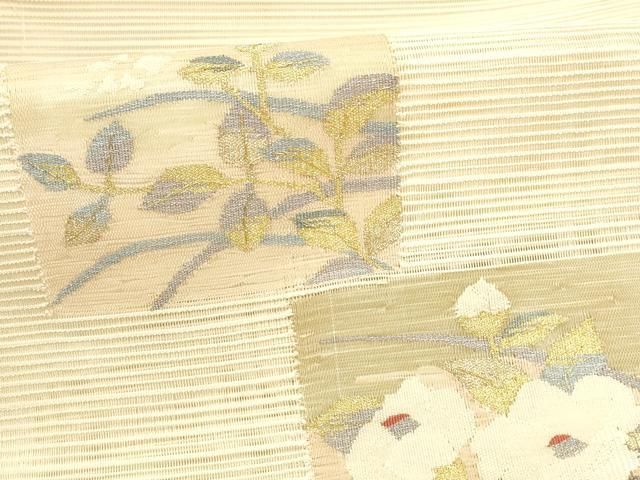  平和屋着物 夏物 絽綴れ つけ帯 草花文 金銀糸 正絹 cm 付け帯 作り帯 帯