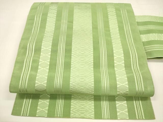 平和屋着物 夏物 本場筑前博多織 つけ帯 紗献上 若葉色 正絹 cm