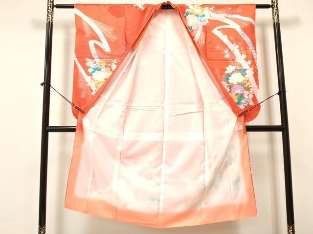 平和屋着物 七五三 女の子 ７歳 祝着 四つ身 駒刺繍 孔雀花文 ma