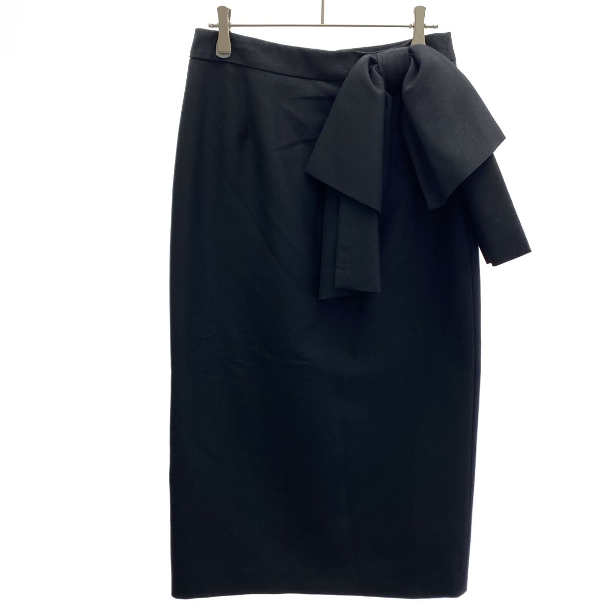 BORDERS at BALCONY ボーダーズアットバルコニー 25 AW RIBBON MIDI SKIRT リボンミディスカート BO 2521 3 H 09 ブラック 36