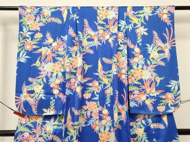  平和屋着物 七五三 女の子 ７歳 祝着 四つ身 型染 洋花文 鳳凰 ma 着物 着物ドレス 着物 浴衣 和小物