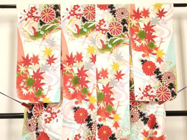  平和屋着物 七五三 女の子 ７歳 祝着 四つ身 花鳥文 金彩 ma 着物 着物ドレス 着物 浴衣 和小物