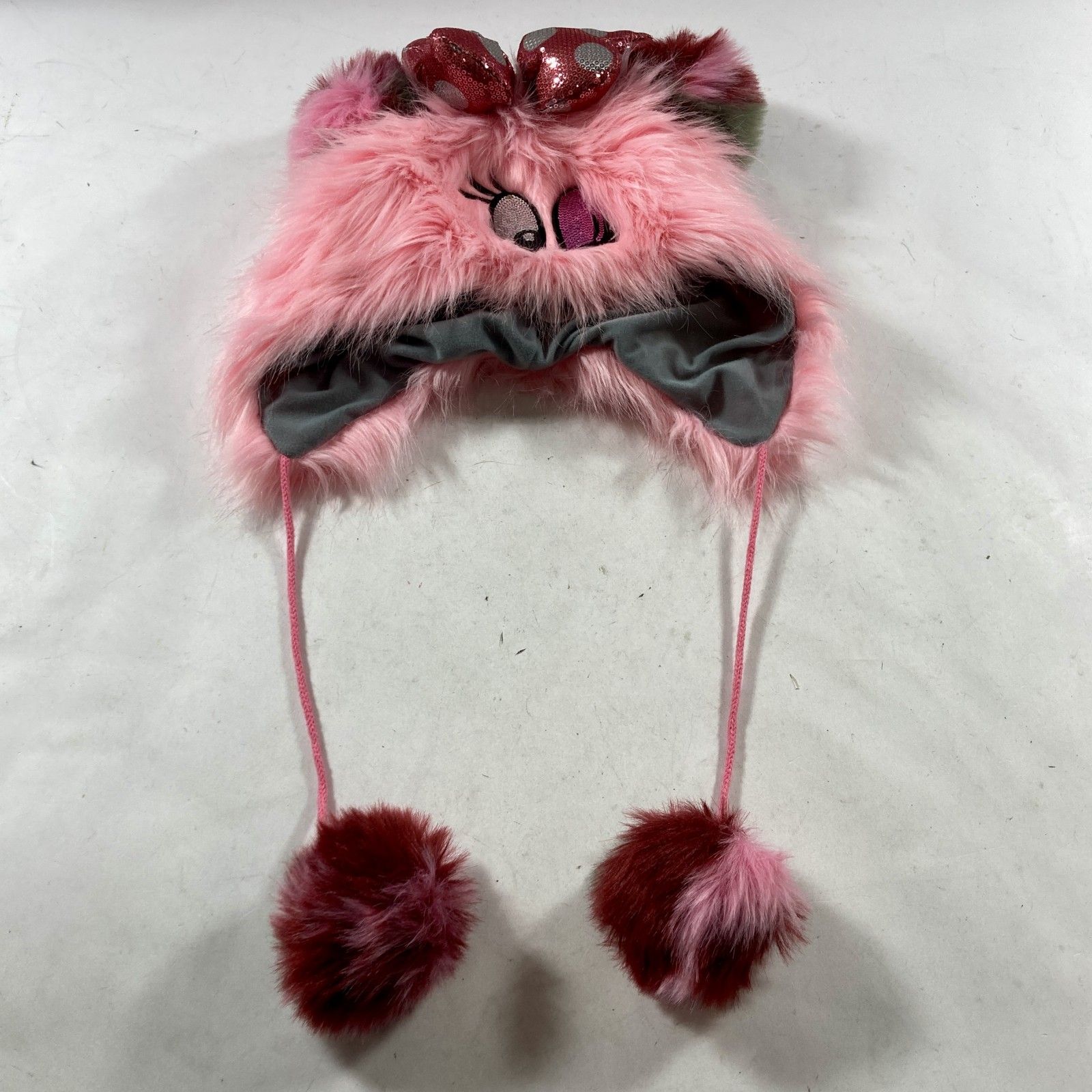 Disney ディズニー ミニーマウス ファンキャップ ファー スパンコール ふわふわ ピンク 0.1 kg