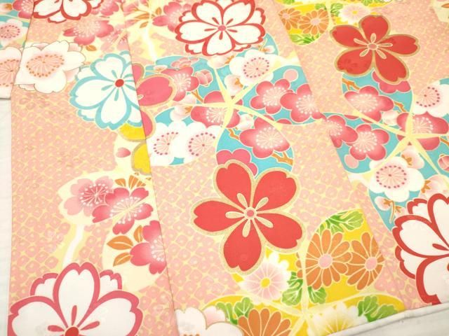  平和屋着物 七五三 女の子 ３歳 祝着 三つ身 舞桜花文 金彩 ma 着物 着物ドレス 着物 浴衣 和小物