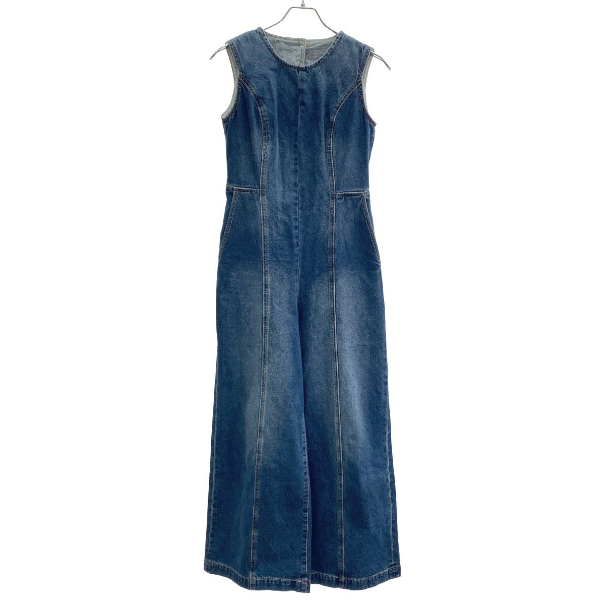 BACK SLIT DENIM オールインワン