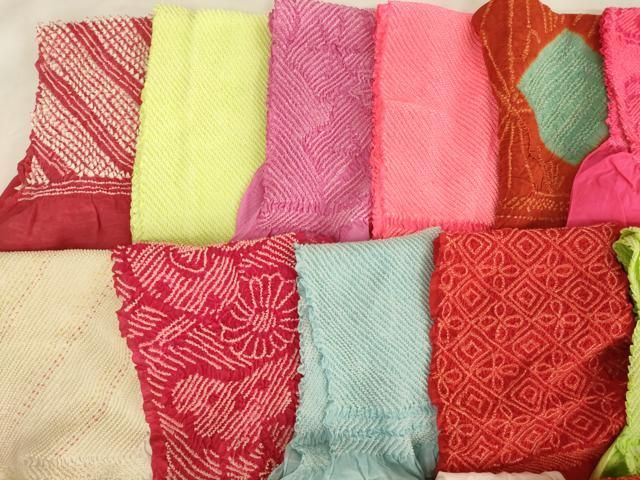 平和屋着物 七五三 女の子 和装小物 帯揚げ セット 総絞り 中抜き絞り あり 正絹 ja