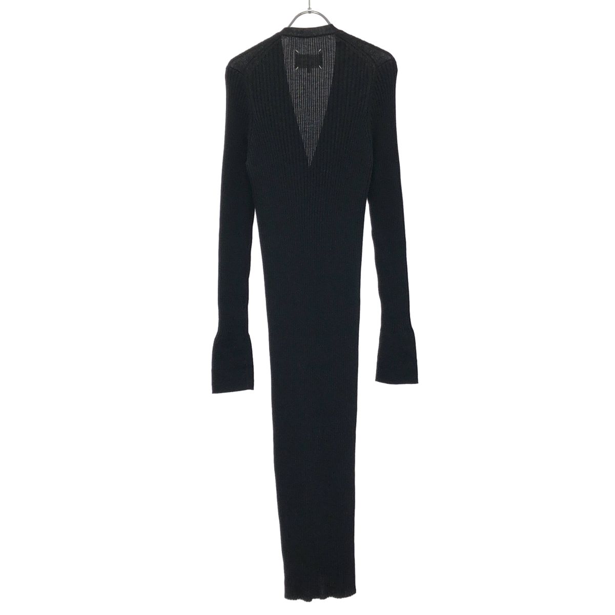 Maison Margiela 4 メゾン マルジェラ リブニットロングカーディガン ブラック XS
