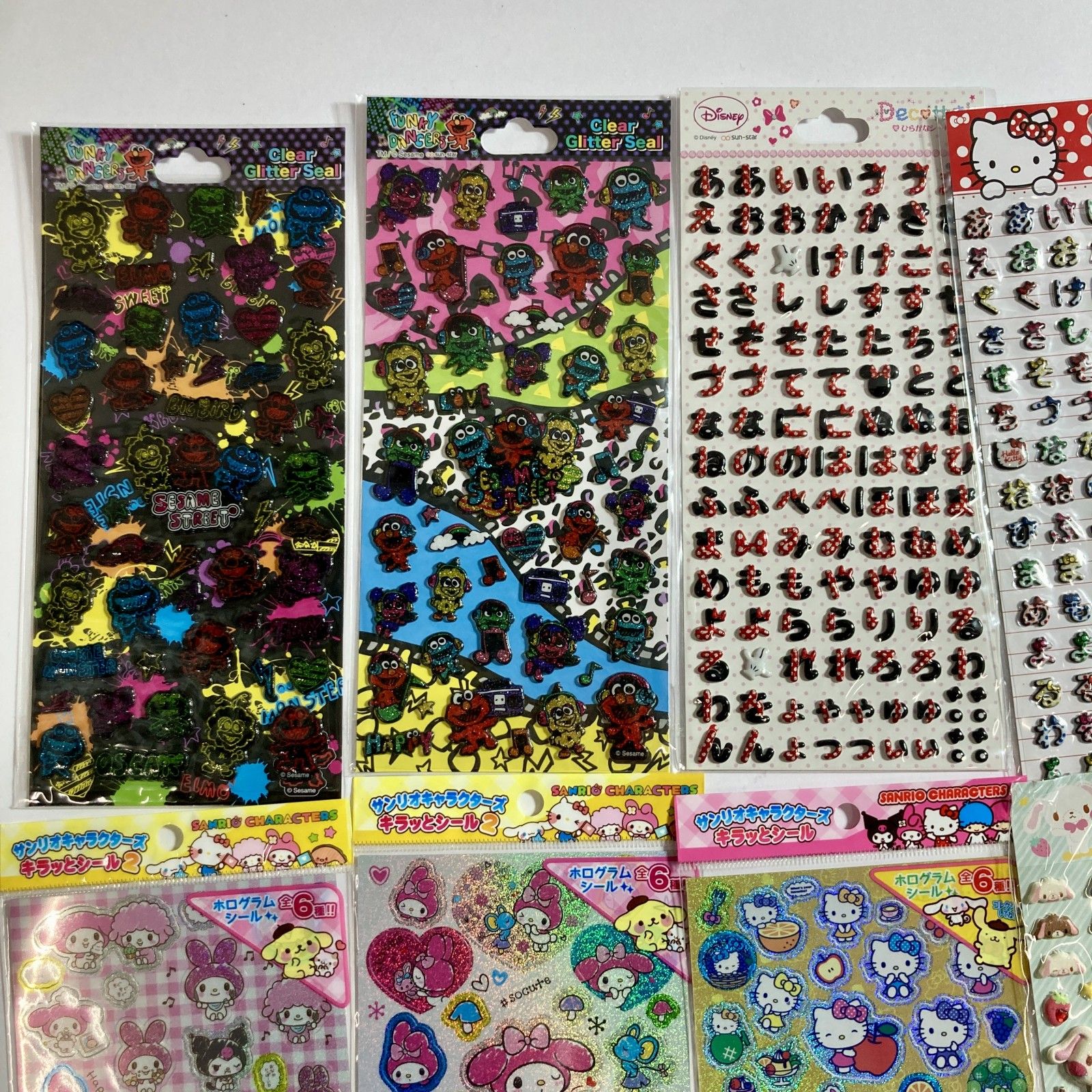 デコレーションシール 28点 まとめ商品 平成レトロ ぷくぷく マシュマロ サンリオ おじぱん ディズニー ひらがな など シール交換 0.2 kg