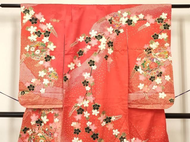  平和屋着物 七五三 女の子 ７歳 祝着 四つ身 袋帯セット 鈴牡丹花文 金彩 ma 着物 着物ドレス 着物 浴衣 和小物