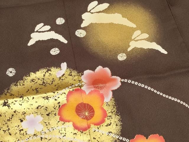  平和屋着物 七五三 女の子 ７歳 祝着 四つ身 袋帯セット 跳び兎 舞桜 暈し染め 金彩 ma 着物 着物ドレス 着物 浴衣 和小物