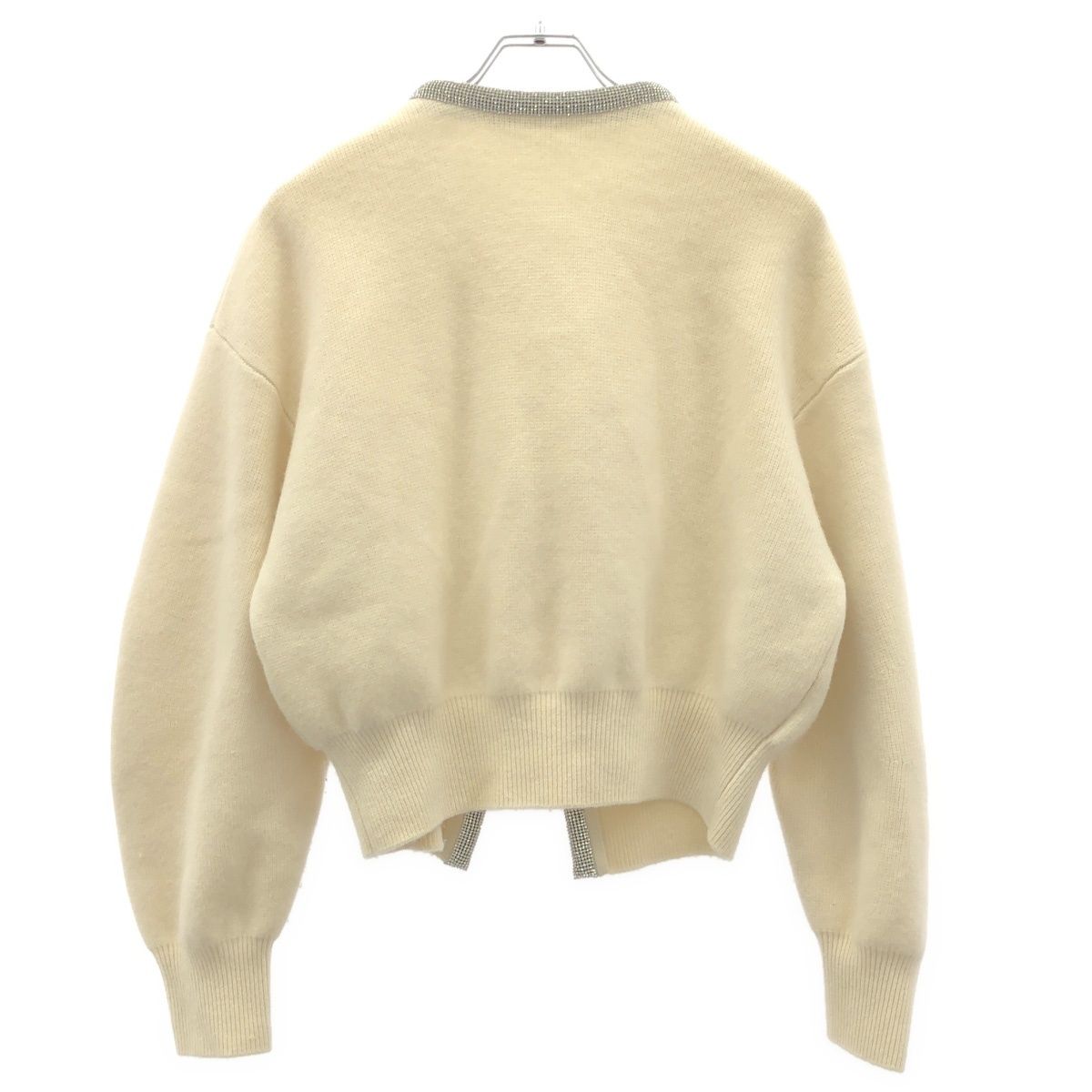 ALEXANDER WANG アレキサンダーワン ラインストーン ニットカーディガン アイボリー M