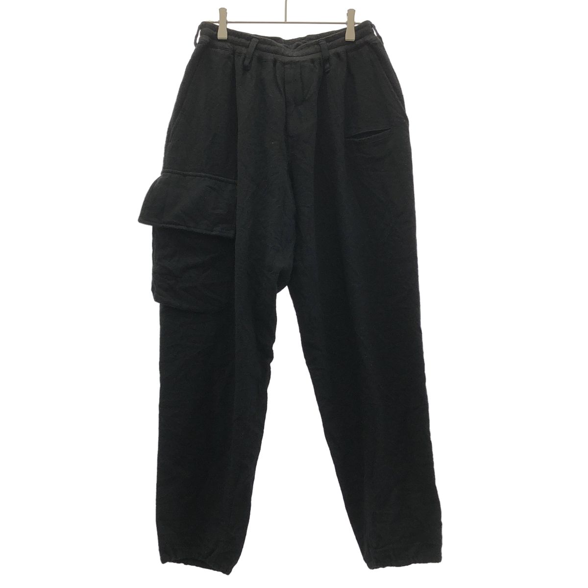 Yohji Yamamoto MEN レギュレーション ヨウジヤマモト メン 17 AW アシンメトリーウールカーゴパンツ HK P 05 141 ブラック 1