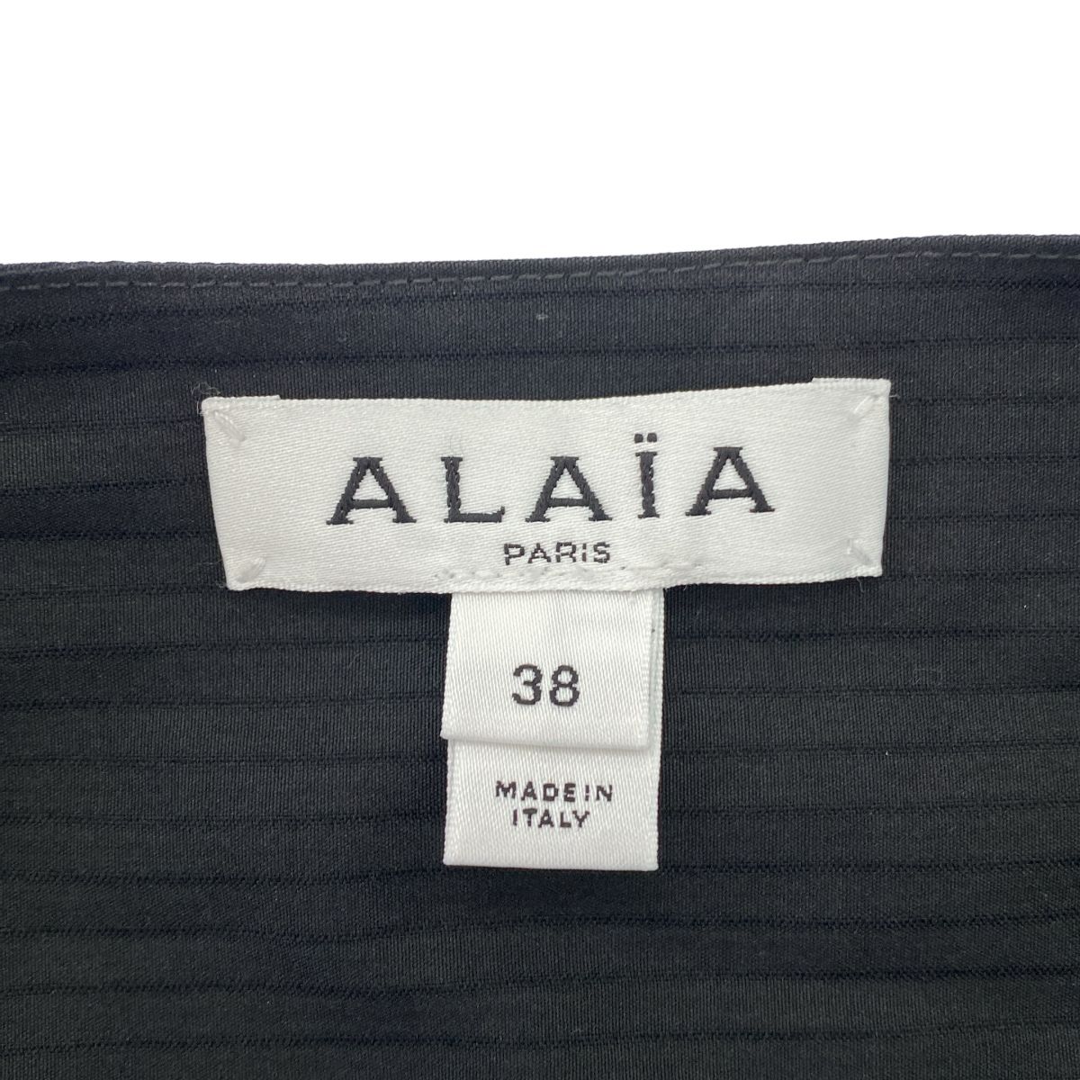 ALAIA アライア ノースリーブシャツボディスーツ AA9H04345T620 ブラック 38 ALAIA アライア ノースリーブシャツボディスーツ AA9H04345T620