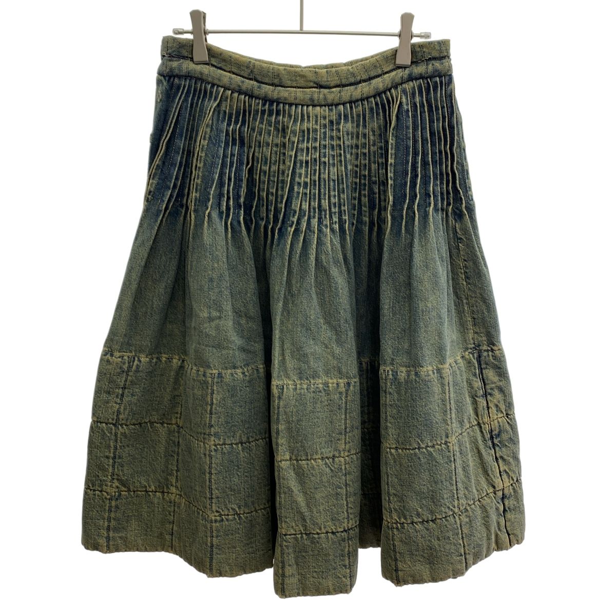 CHANEL シャネル チョコバー プリーツデニムスカート インディゴブルー