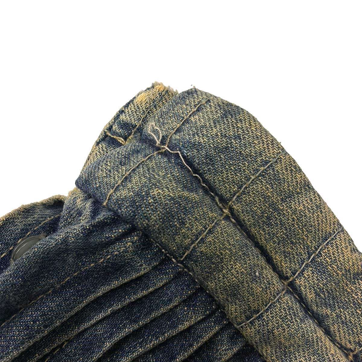 CHANEL シャネル チョコバー プリーツデニムスカート インディゴブルー