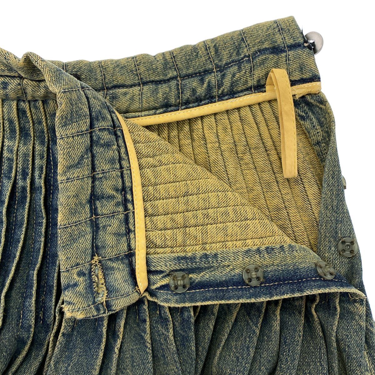 CHANEL シャネル チョコバー プリーツデニムスカート インディゴブルー