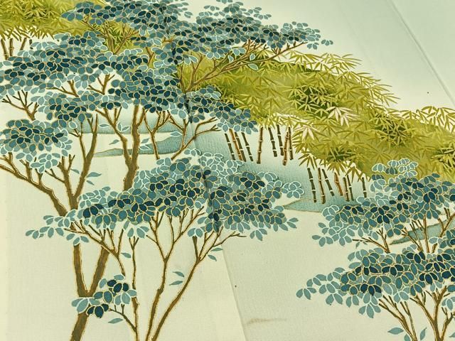  平和屋着物 豪華色留袖 単衣 風景文 金彩 正絹 jh 黒留袖 着物