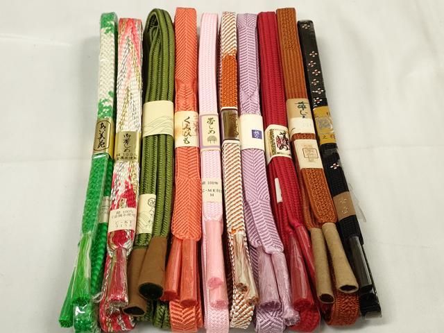 平和屋着物 和装小物 帯締め10本セット 組紐 冠組 花織 金銀糸 全て正絹 zzz