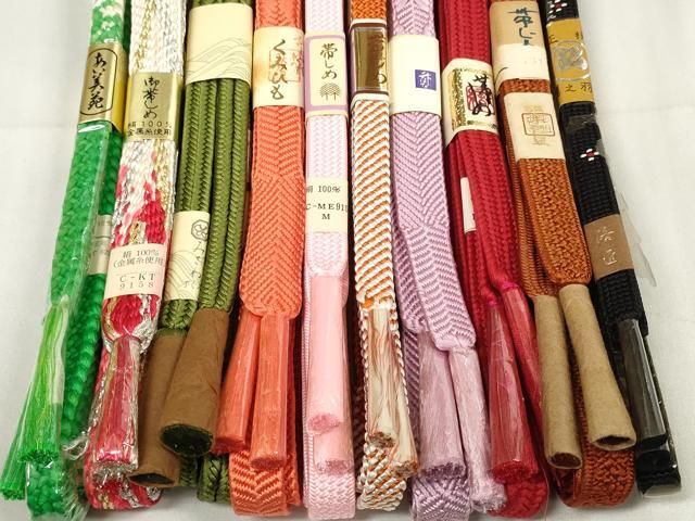  平和屋着物 和装小物 帯締め10本セット 組紐 冠組 花織 金銀糸 全て正絹 zzz 帯締め 帯留め 帯飾り