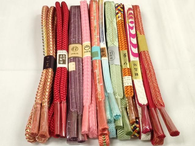 平和屋着物 和装小物 帯締め10本セット 佐賀錦 手組紐 笹浪組 冠組 金糸 小田急 伊勢丹 さが美扱い 全て正絹 zzz