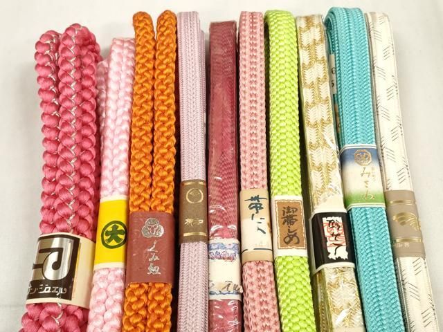 平和屋着物 和装小物 帯締め10本セット 組紐 亀甲組 金銀糸 大丸扱い 全て正絹 zzz