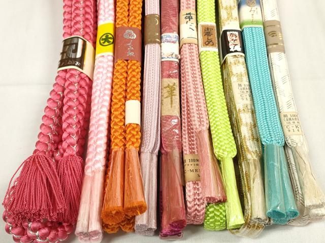  平和屋着物 和装小物 帯締め10本セット 組紐 亀甲組 金銀糸 大丸扱い 全て正絹 zzz 帯締め 帯留め 帯飾り