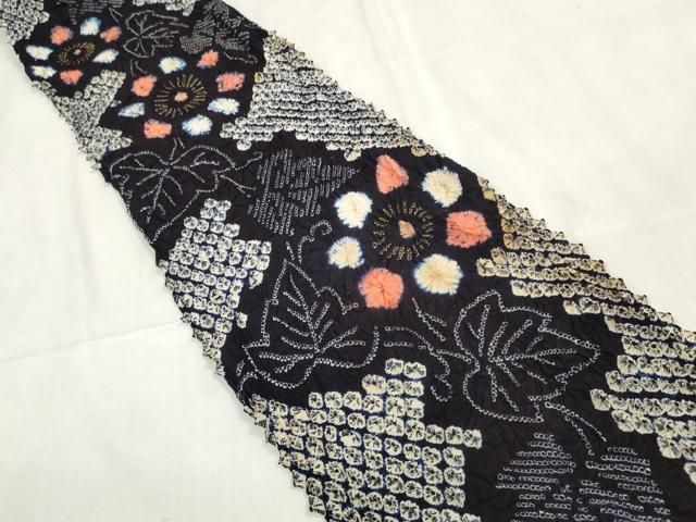 平和屋着物∴夏物 浴衣 有松鳴海絞 反物 着尺 湯のし前 花繋ぎ 綿 zzz