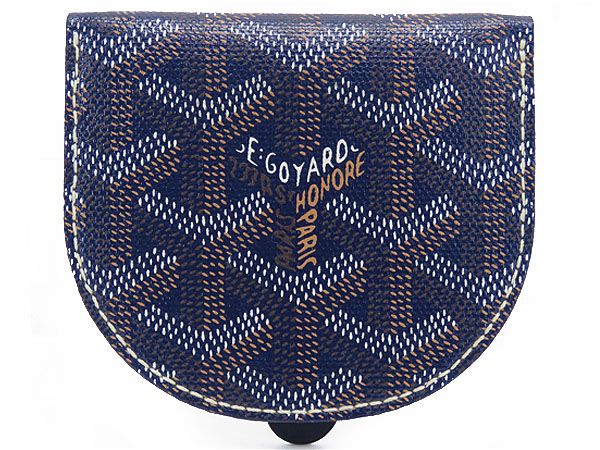 激 ゴヤール GOYARD ヘリンボーン RASPAIL ラスパイユ 半円 コインケース 小銭入れ コンパクト財布 馬蹄型 ネイビーブルー APM 114 12