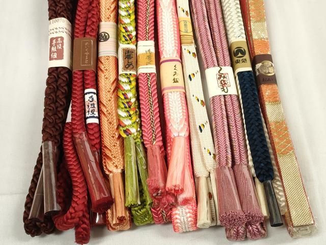  平和屋着物 和装小物 帯締め10本セット 佐賀錦 手組紐 組紐 冠組 めいくやまと 東急 三越 全て正絹 zzz 帯締め 帯留め 帯飾り