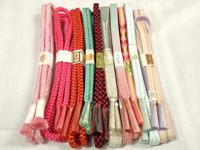 平和屋着物 和装小物 帯締め10本セット 組紐 笹浪組 金糸 全て正絹 zzz