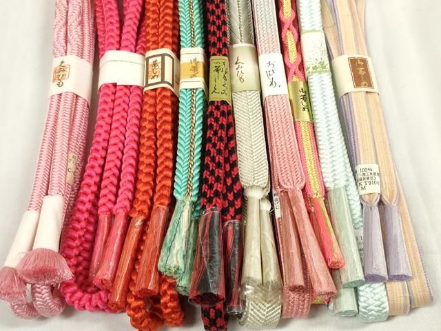  平和屋着物 和装小物 帯締め10本セット 組紐 笹浪組 金糸 全て正絹 zzz 帯締め 帯留め 帯飾り