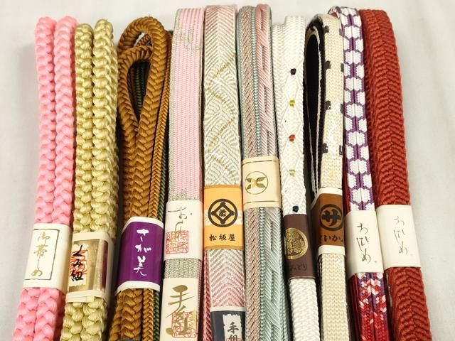 平和屋着物 和装小物 帯締め10本セット 手組紐 高麗組 笹浪組 亀甲柄 さが美 松坂屋扱い 全て正絹 zzz