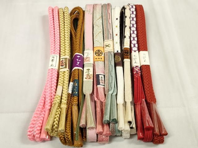 平和屋着物 和装小物 帯締め10本セット 手組紐 高麗組 笹浪組 亀甲柄 さが美 松坂屋扱い 全て正絹 zzz