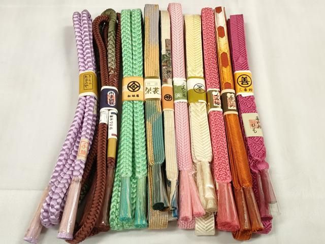 平和屋着物 和装小物 帯締め10本セット 手組紐 高麗組 笹浪組 金糸 松坂屋 扱い 全て正絹 zzz