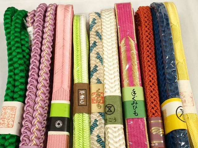 平和屋着物 和装小物 帯締め10本セット 手組紐 高麗組 奈良組 金糸 そごう 阪急 近鉄 やまと 全て正絹 zzz