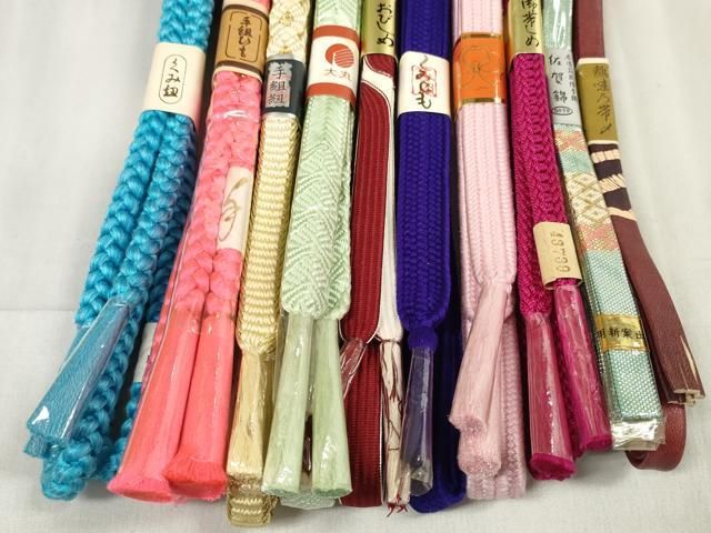 平和屋着物 和装小物 帯締め10本セット 佐賀錦 手組紐 組紐 レザー 金糸 全て正絹 zzz コーデセット 配色デザイン