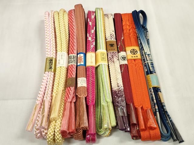 平和屋着物 和装小物 帯締め10本セット 組紐 金銀糸 松坂屋扱い 全て正絹 zzz
