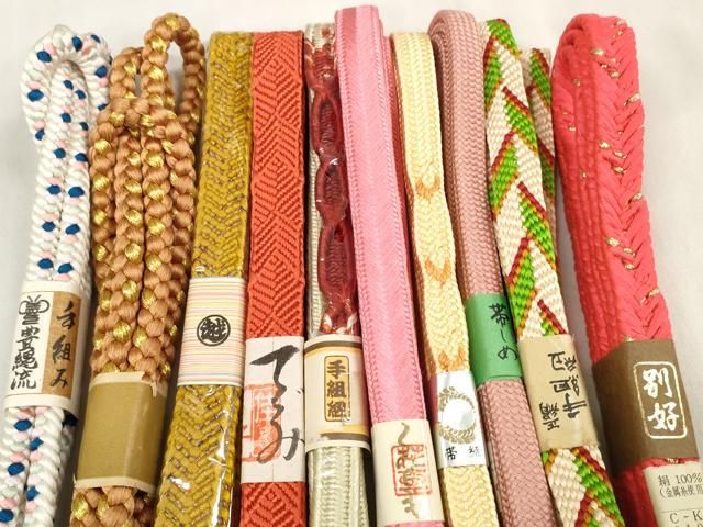 平和屋着物 和装小物 帯締め10本セット 豊縄流 組紐 笹浪組 金糸 三越扱い 全て正絹 zzz