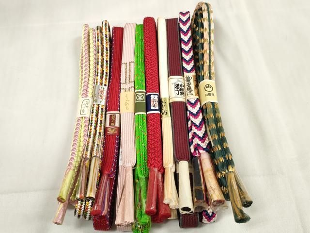 平和屋着物 和装小物 帯締め10本セット 豊縄流 組紐 高麗組 金糸 小田急 松坂屋扱い 全て正絹 zzz