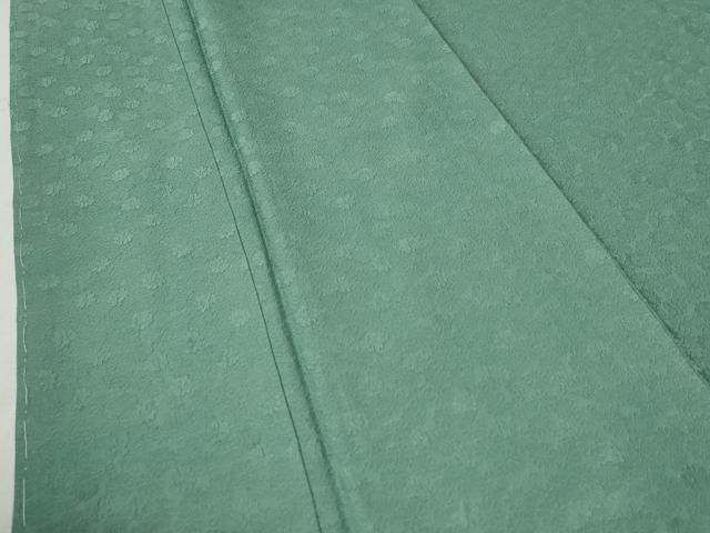  平和屋着物 上質な色無地 菊華小紋 堅牢染 菊地紋 木賊色 反端付き 正絹 yc 色無地 着物