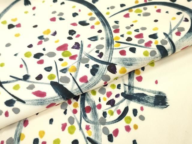 平和屋着物○塩瀬 九寸開き名古屋帯 作家物 手描き 樹林文 正絹 逸品