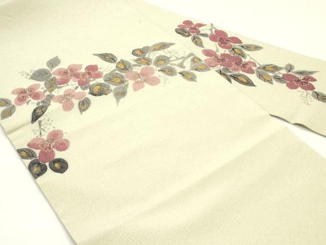 平和屋着物○京友禅作家 山科春宣 九寸名古屋帯 手描き 草花文 金彩