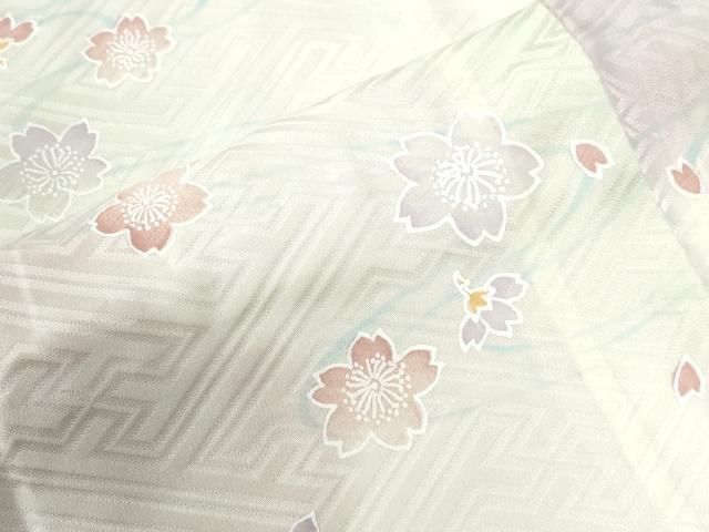 平和屋着物○長襦袢 無双仕立て 紗綾形舞桜文 暈し染め 正絹 逸品
