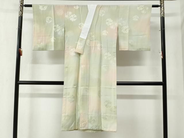 平和屋着物 長襦袢 無双仕立て 花松丸地紋 暈し染め 正絹 yc