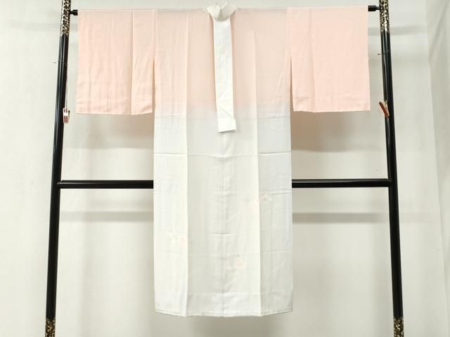 平和屋着物 長襦袢 無双仕立て 枝桜文 暈し染め 半衿刺繍 正絹 yc